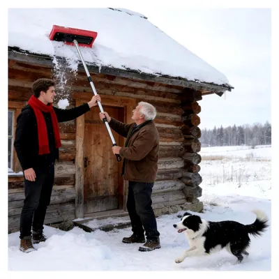 Produktbild von Dachschneeschaufel für Photovoltaikanlagen und Wintergärten, 40 cm Schaumstoffklinge, leichtes Schneeräumwerkzeug ohne Griff