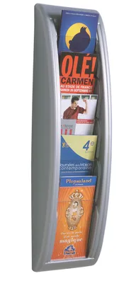 Obrázok produktu pre PAPERFLOW Wand-Prospekthalter 1/3 A4 5-Faecher Farbe aluminium