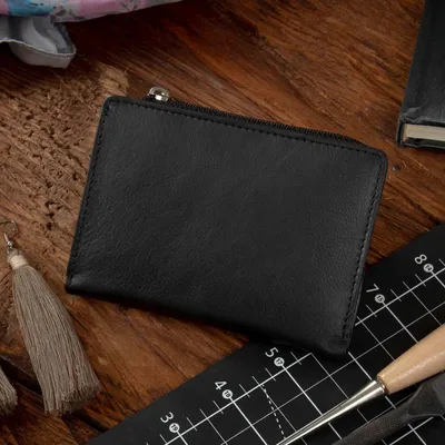 Produktbild von Belveder Damen Geldbörse Portemonnaie Geldbeutel Damenbörse echt Leder Damenbrieftasche – aus dünnem, weichem Glattleder, schwarz,für Karten, 1390