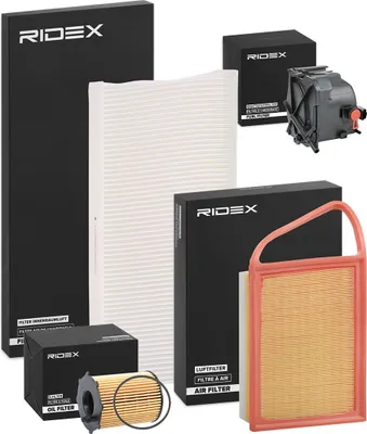 Produktbild von RIDEX Filterset Inspektionspaket Filtersatz für FIAT Scudo (270, 272) Scudo Kastenwagen (270, 272) Scudo Pritsche / Fahrgestell (270, 272) für CITROËN