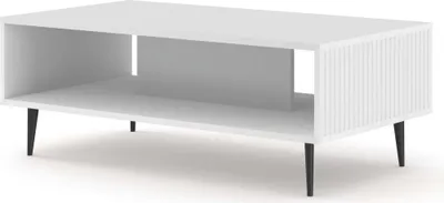 Produktbild von FURNLUX Couchtisch Ravenna B Weiss Und Schwarz 90cm / Hauptfarbe: Weiß / Abmessungen: 90 x 43 x 60 cm