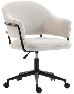 Image de Chaise bureau ergonomique, fauteuil de bureau avec hauteur ršŠglable, pivotant 360¡ã, 63 x 65 x 83-92 cm, crššme