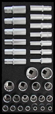 Produktbild von SW-Stahl Z3013-36 Werkstattwagensortiment, Steckschlüssel 1/2", Zwölfkant, 32-teilig