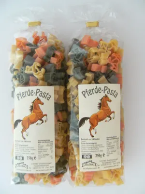 Produktbild von Streuteile Pferde aus Nudelteig, 2X 250 g, Nudeln, Pasta, Dekoration, Delikatesse, Pferd Tier Pony