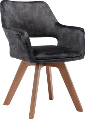 Produktbild von Stuhl 2er-Set "KLARA" aus Samt in grau. Abmessungen (BxHxT) 52x89x63,5 cm