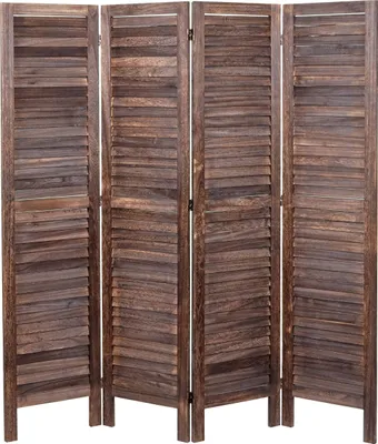 Obrázok produktu pre Paraván HWC-G30, priečka na stenu na ochranu súkromia, ošúchaný vzhľad 170x162cm ~ hnedá