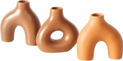 Immagine prodotto di Boltze Vase Metty, 3 tlg., H 10 cm, Steingut, Matt, Einfarbig