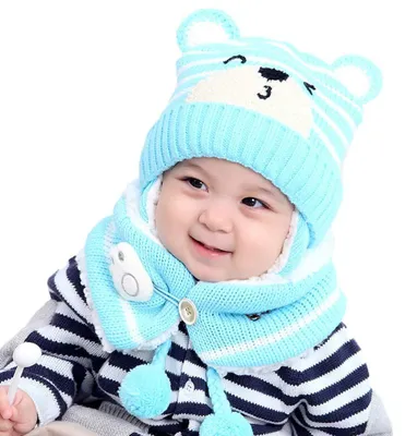Produktbild von Kindermütze Winter Warme Mütze Baby Ohrenschutz Beanie Mütze mit Schal