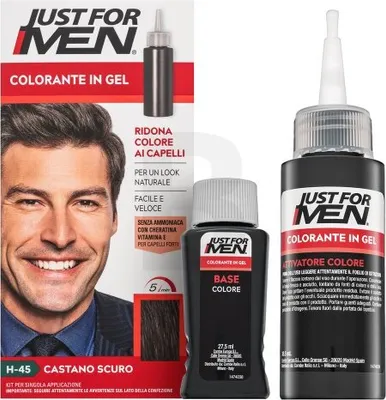 Obrázok produktu pre Just For Men Gel Color farba na vlasy pre mužov H45 Tmavo hnedá čierna