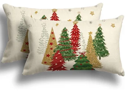 Produktbild von Kissenbezug Weihnachten 30x50 cm 2er Set Leinen-Mischgewebe Winterdeko