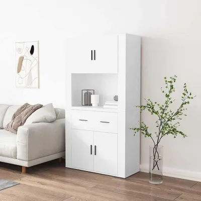 Zdjęcie produktu dla vidaXL Highboard z białego drewna