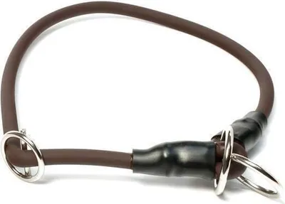 Produktbild von Mystique® Biothane Halsband rund mit Zugbegrenzung 8mm braun 65cm