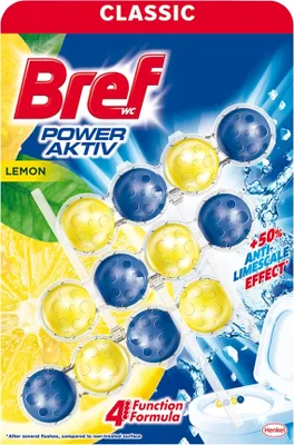 Produktbild von Bref WC Power Aktiv 4 Fach Kraft Lemon Duft 3 x 50gr WC Hänger WC Reiniger
