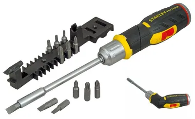 Pistolengriff-Schraubendreher STANLEY BLACK+DECKER Fatmax Multi-Bit mit 12 Bits
