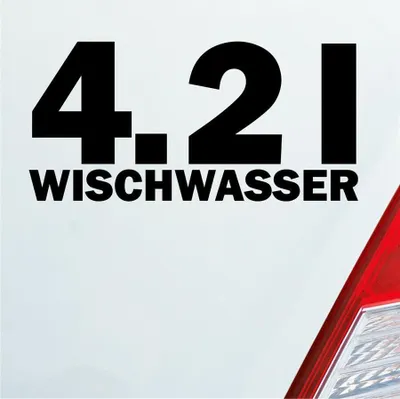 Produktbild von Auto Aufkleber 4,2 l Wischwasser Liter Tuning 15x7 cm Schwarz Matt Sticker Heckscheibenaufkleber