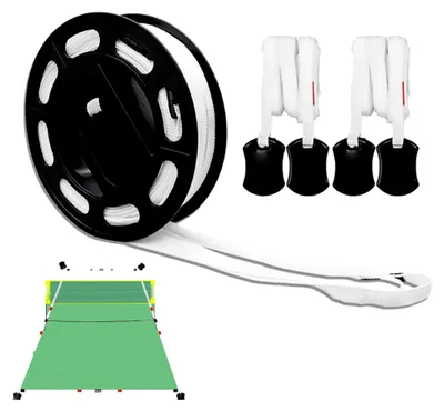 Produktbild von Spielfeldbegrenzungslinien – 240 x 528 Zoll, Sportplatzmarkierungen für Tennis, Badminton, Basketball, Volleyball, Indoor- und Outdoor-Trainingslinien, Layoutband, Multisport-Bodenausrüstung