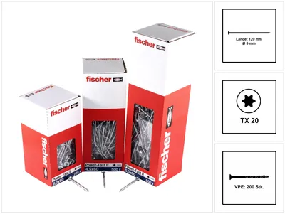 Produktbild von Fischer PowerFast II 5,0x120 SK TX TG blvz 200