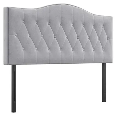 Obrázek produktu pro Čelo postele - Šedá barva, výplň z pěny | Barva: Šedá | Rozměry: 185 x 8 x 134 cm