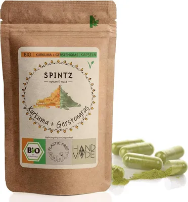 Produktbild von Kurkuma Gerstengras Kapseln 180 Stk