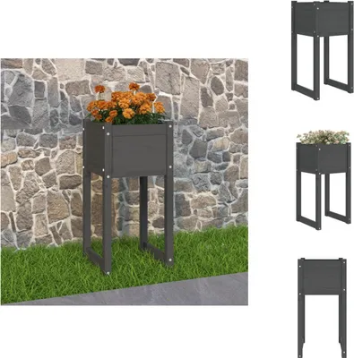 Produktbild von vidaXL Pflanzkübel Grau 40x40x81 cm Massivholz Kiefer -  Blumentöpfe & Pflanzgefäße