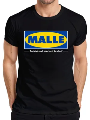 Productafbeelding van Ben je nog aan het feesten of ben je al misselijk? Ballermann, Mallorca, vrijgezellenfeest, heren T-shirt, zwart, maat L