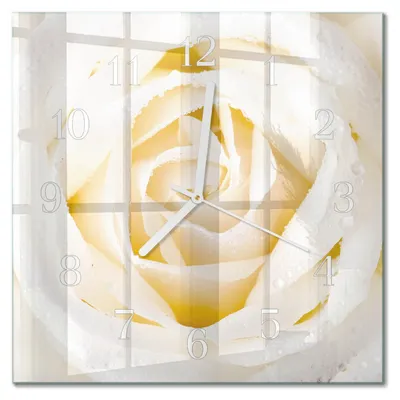 Produktbild von Tulup Glasuhr Wanduhr Küchenuhr Echt-Glas 30x30 cm Modern Dekorativ Geräuschlos Weiße Zeiger - Rose