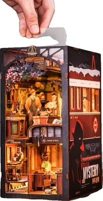 Zdjęcie produktu dla Bücher-Ecke Set, Holzpuzzle, Stimmungsbeleuchtung, BN01B