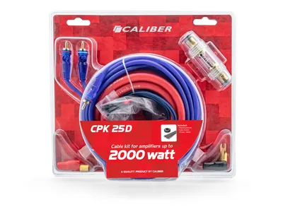 Image de Caliber Kit de câbles audio pour amplificateur de voiture - Câble pour caisson de basses 2000 watts - Kit de 4 câbles - 5 mètres (CPK25D)