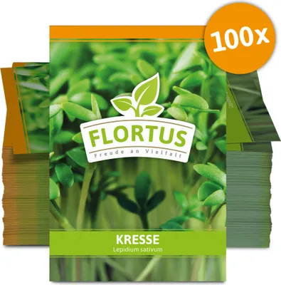 Produktbild von Kresse (100 Tütchen) | Kressesamen von FLORTUS