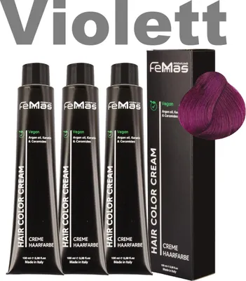 Produktbild von FemMas Haarfarbe mit Arganöl Pure&Mix Violett | 3x100 ml