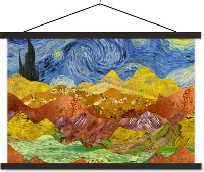 Produktbild von MuchoWow® Textilposter Van Gogh - Alte Meister - Malerei 150x100 cm mit schwarzem Rahmen - Schlafzimmer