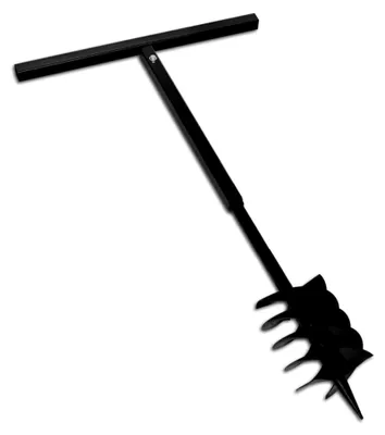 Produktbild von Erdbohrer mit Griff Schlangenbohrer 180 mm Dreispiralen Stahl schwarz