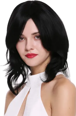 Produktbild von WIG ME UP Perücke Schulterlang Gewellt Voluminös Schwarz SA089-1