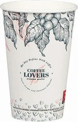 Produktbild von 50x Kaffeebecher CoffeeToGo Pappbecher Design COFFEE LOVERS 300ml schmal
