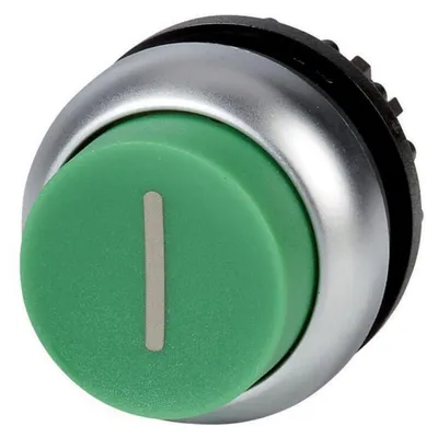 Obrázok produktu pre Eaton M22-DH-G-X1, Tlačidlový spínač, Čierna, Zelená, Kovová, IP66, IP67, IP69, 29,7 mm, 29,7 mm, -25 - 70 °C