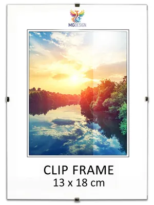 Produktbild von MG Design Cliprahmen 13 x 18 cm - rahmenloser Bilderrahmen mit Acrylglas & HDF Rückwand - für Fotos, Poster & Puzzle, vertikal & horizontal