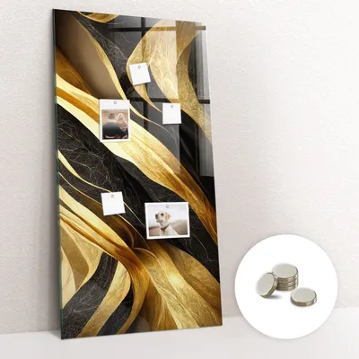 Obrázek produktu pro Magnetická Tabule na Zeď Skleněná - Memo Board Kleněnou Přední Stranou - 5 magnetů v balení - 60x120 cm - Abstraktní čáry