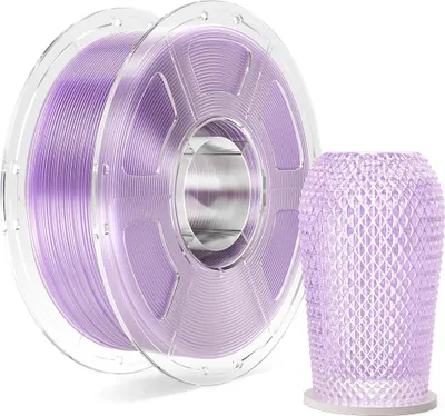 Produktbild von 3D-Drucker Filament - PETG - Hochgeschwindigkeit 30–600 mm/s - Drucktemperatur 230–250 °C - Heizbett 60–80 °C - 1,75 mm ±0,02 mm - 1 kg - Helllila