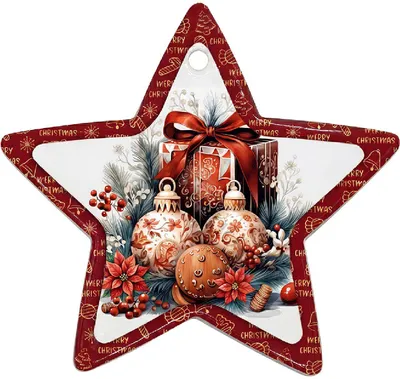 Zdjęcie produktu dla Clayre & Eef 6CE2490 Podkładka, beżowo-czerwona, 12x12x1 cm