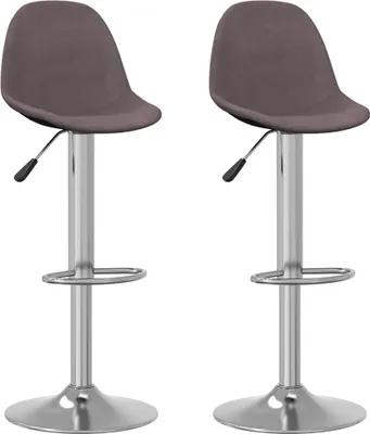 Image de Tabourets de bar lot de 2 taupe tissu