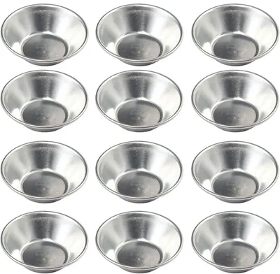 Produktbild von 12 x Backform Petits Fours Tartes Desserts Eierquiche Törtchen °35mm Weißblech