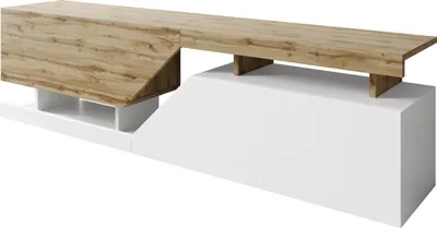 Produktbild von MIRJAN24 TV-Lowboard Ceelias 160, Stilvoll TV-Schrank vom Hersteller, RTV-Tisch, Mediaschrank (Farbe: Weiß / Wotan)
