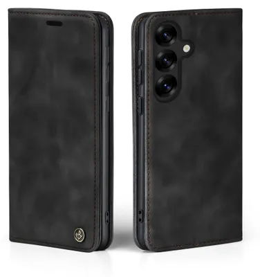 Produktbild von Handy Hülle für Samsung Galaxy S25+ Klapphülle Bookcase Flip Cover Handy Tasche Etui Farbe: Schwarz