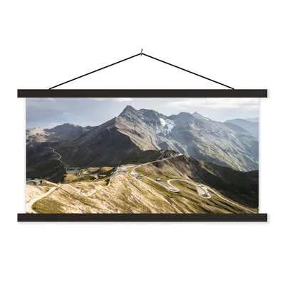 Produktbild von MuchoWow® Textilposter Großglockner in den Europäischen Alpen in Österreich 90x45 cm mit schwarzem Rahmen - Klemmleisten