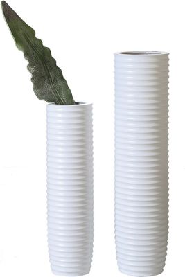 Gilde Vase, "Gentle", Keramik, weiß, VE 1, H. 74 cm, D. 19 cm  15857