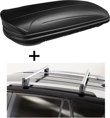 Image de Coffre de toit VDPMAA320 320 litres, verrouillable, noir mat + barres de toit Sherman compatibles avec Renault Sandero Stepway à partir de 08