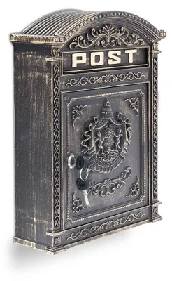 Antiker Wandbriefkasten, Bronze, 44,5x31x9,5 cm, nostalgisch