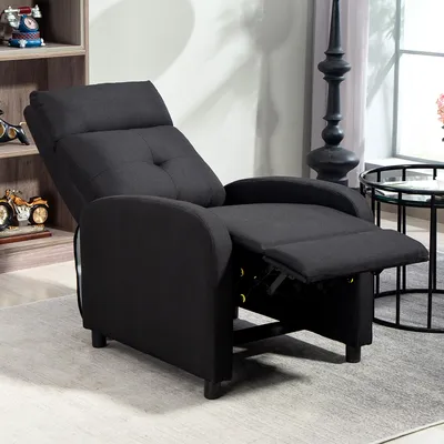 Produktbild von Relaxsessel mit Liegefunktion & Taschenfederkern, Fernsehsessel ausfahrbare Fußstütze, Polyester, Schwarz | 87x67x98 cm | bis 150 kg | 22,6 kg