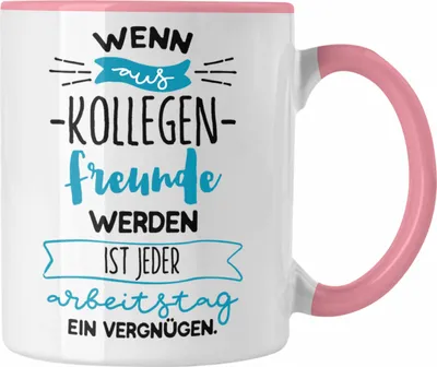 Produktbild von Trendation - Bester Kollege Tasse Geschenk Arbeitskollege Abschied Abschiedsgeschenk Männer (Rosa)