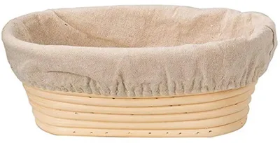 Zdjęcie produktu dla Forma do pieczenia chleba z rattanu, owalna, wymiary: 25 x 15 x 8 cm